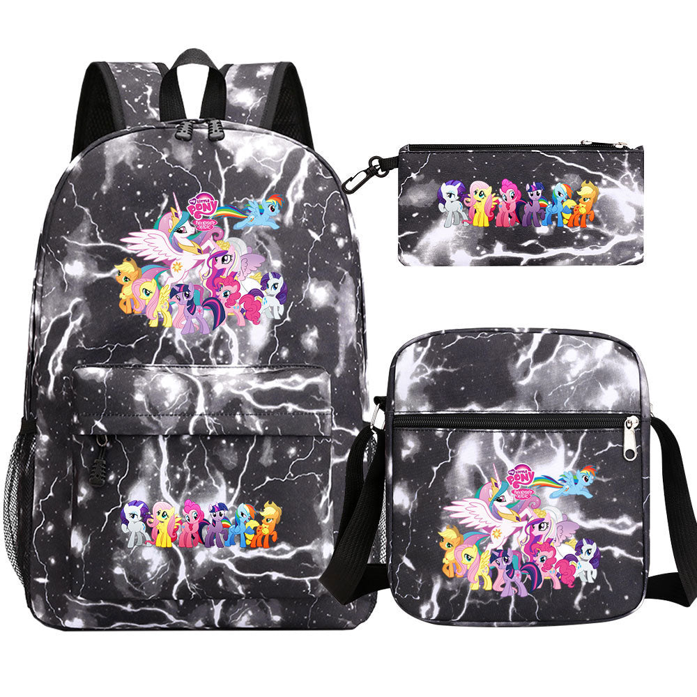 My Little Pony Schoolbag Backpack Shoulder Bag Pencil Bag 3pcs set for Kids Students