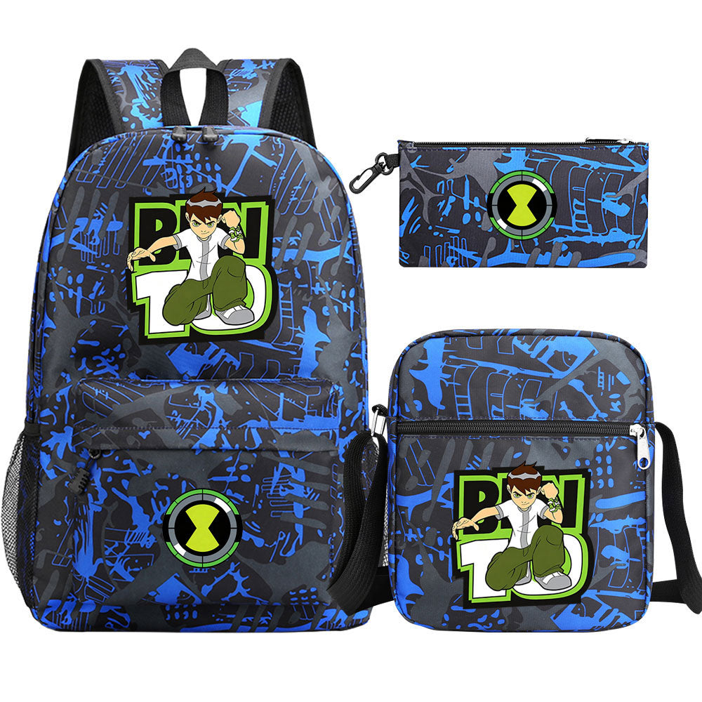 Ben 10 Schoolbag Backpack Shoulder Bag Pencil Bag 3pcs set for Kids Students
