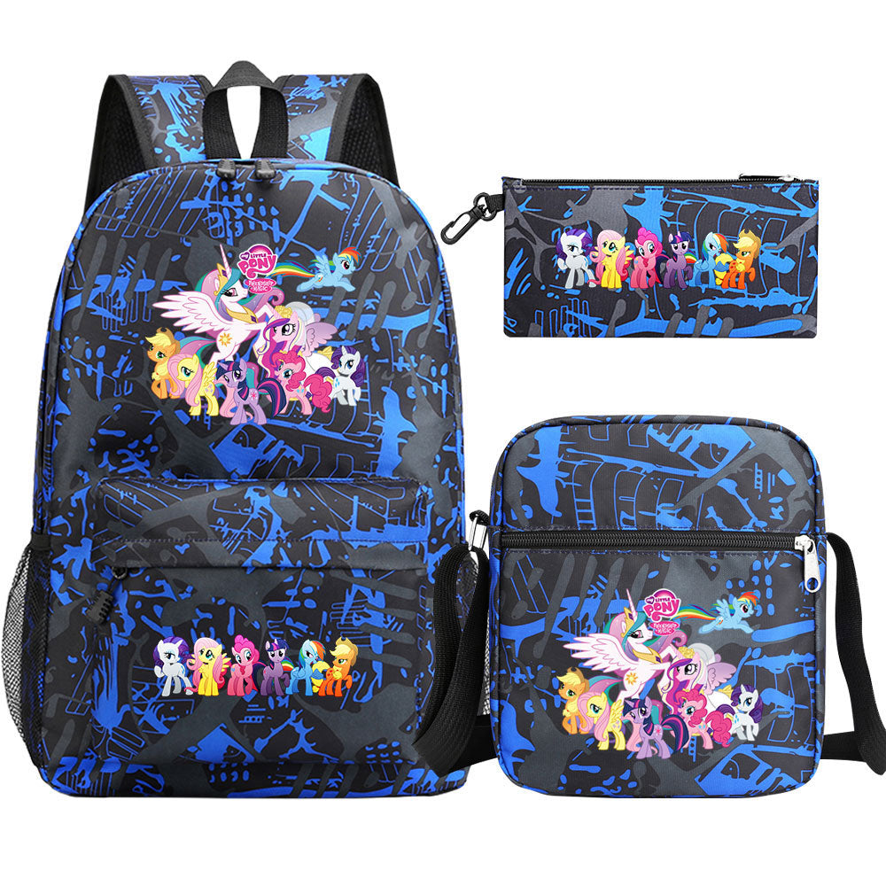My Little Pony Schoolbag Backpack Shoulder Bag Pencil Bag 3pcs set for Kids Students