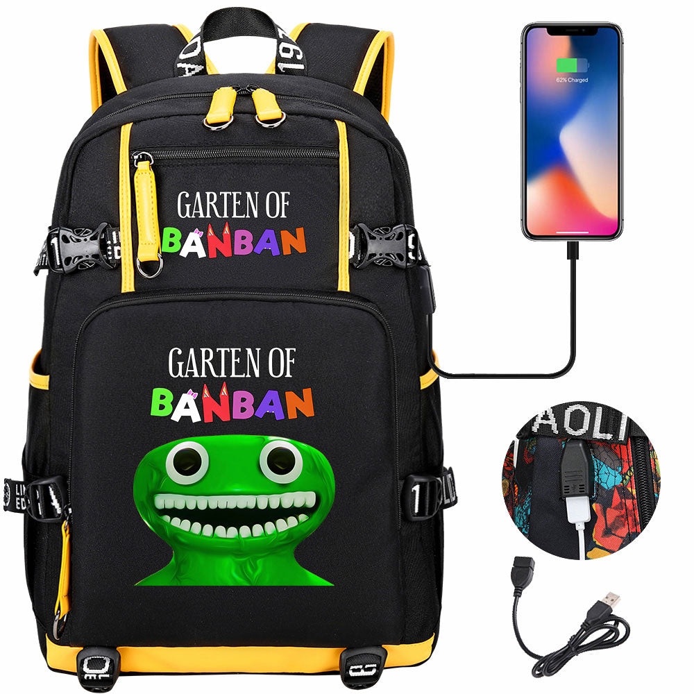 Garten of Banban USB Charging Backpack School NoteBook Laptop Travel Bags