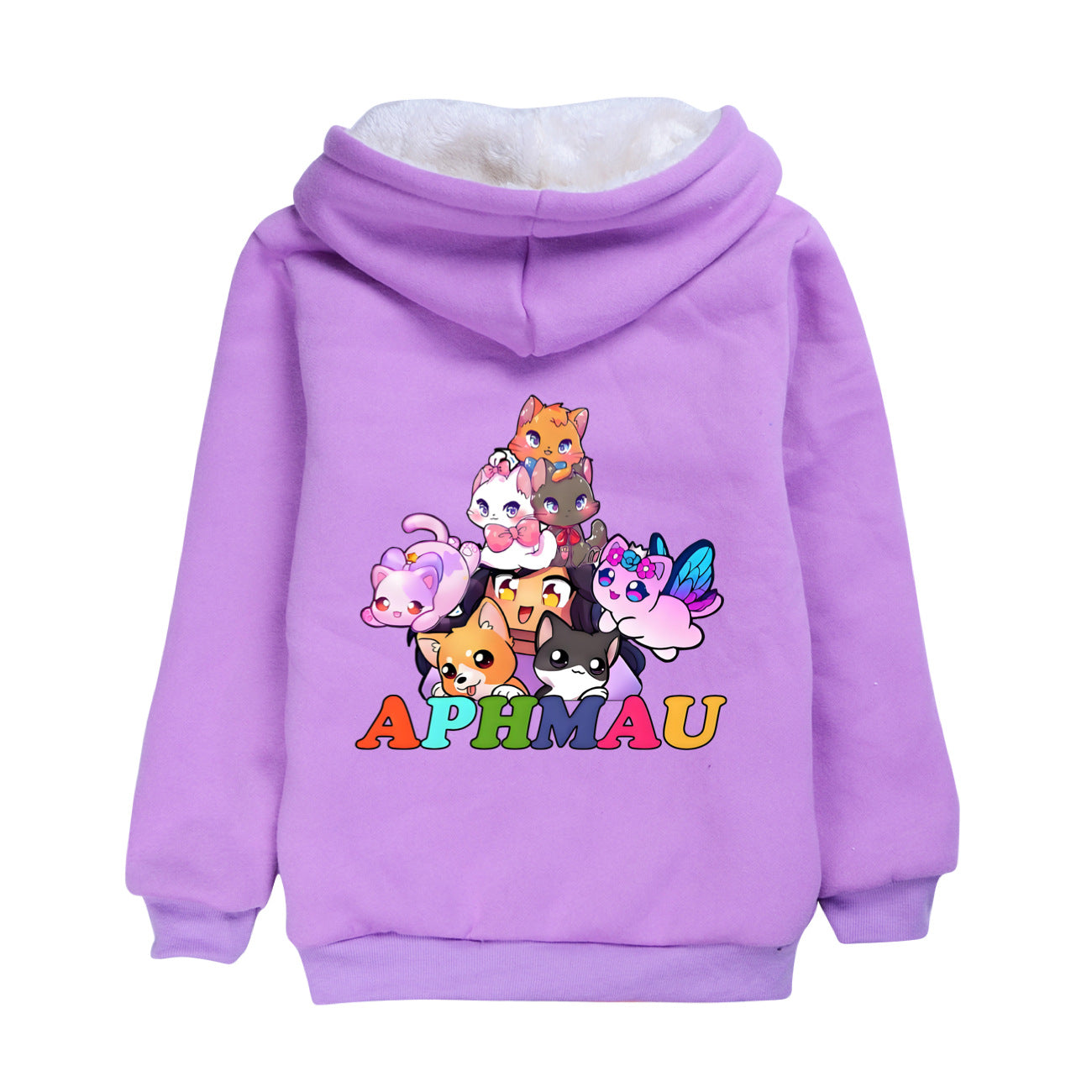 Aphmau Sherpa Lined Hoodie Fleece Sweatshirt Full Zip Hooded Jacket for Kids