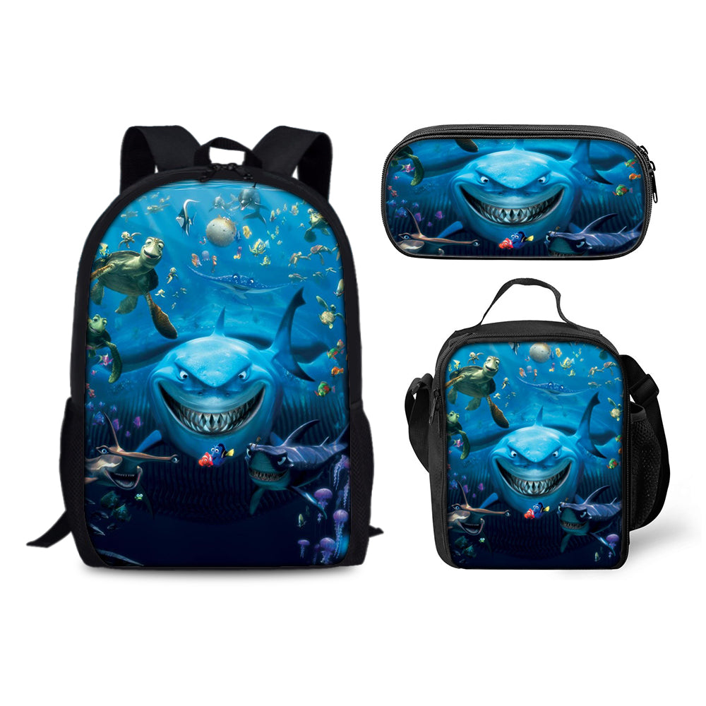 Finding Nemo Backpack Schoolbag Lunch Bag Pencil Bag for Kids Students 3PCS