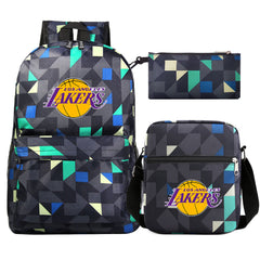 Los Angeles Lakers Schoolbag Backpack Shoulder Bag Pencil Bag 3pcs set for Kids Students