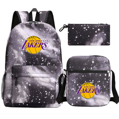 Los Angeles Lakers Schoolbag Backpack Shoulder Bag Pencil Bag 3pcs set for Kids Students
