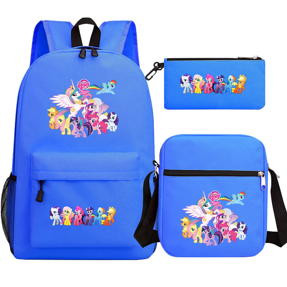 My Little Pony Schoolbag Backpack Shoulder Bag Pencil Bag 3pcs set for Kids Students