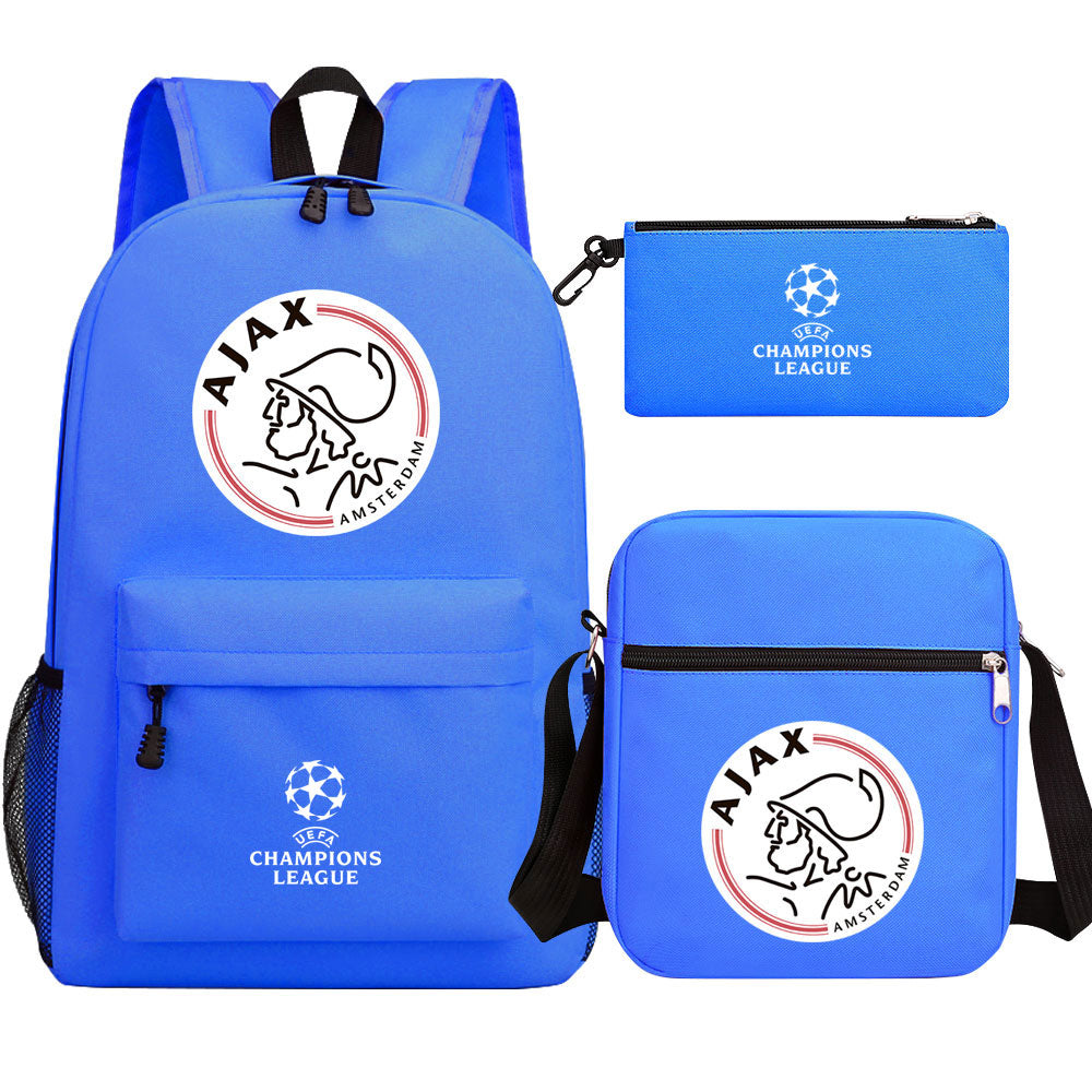 Amsterdamsche Football Club Schoolbag Backpack Shoulder Bag Pencil Bag 3pcs set for Kids Students