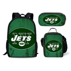 New York Jets Football Team Backpack Schoolbag Lunch Bag Pencil Bag for Kids Students 3PCS