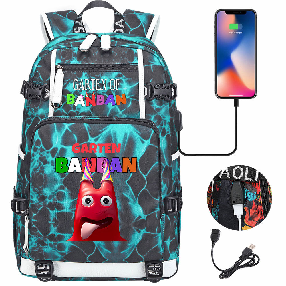 Garten of Banban USB Charging Backpack School NoteBook Laptop Travel Bags