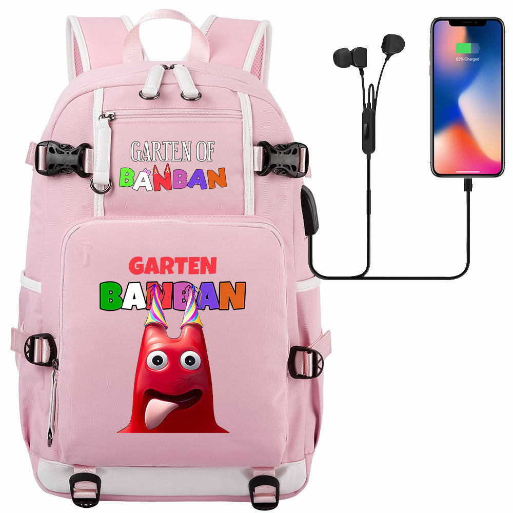 Garten of Banban USB Charging Backpack School NoteBook Laptop Travel Bags