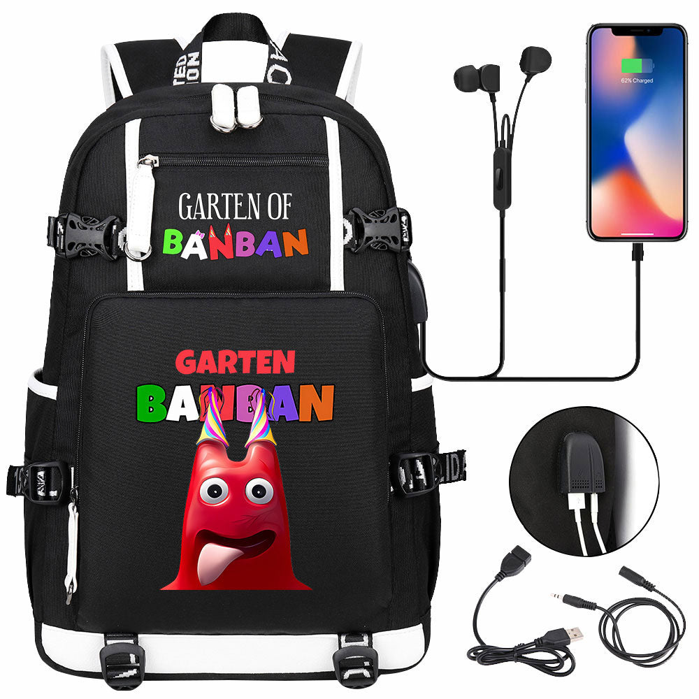 Garten of Banban USB Charging Backpack School NoteBook Laptop Travel Bags