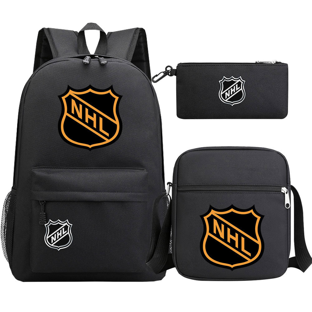 Hockey Team  Printed Schoolbag Backpack Shoulder Bag Pencil Bag 3pcs set for Kids Students