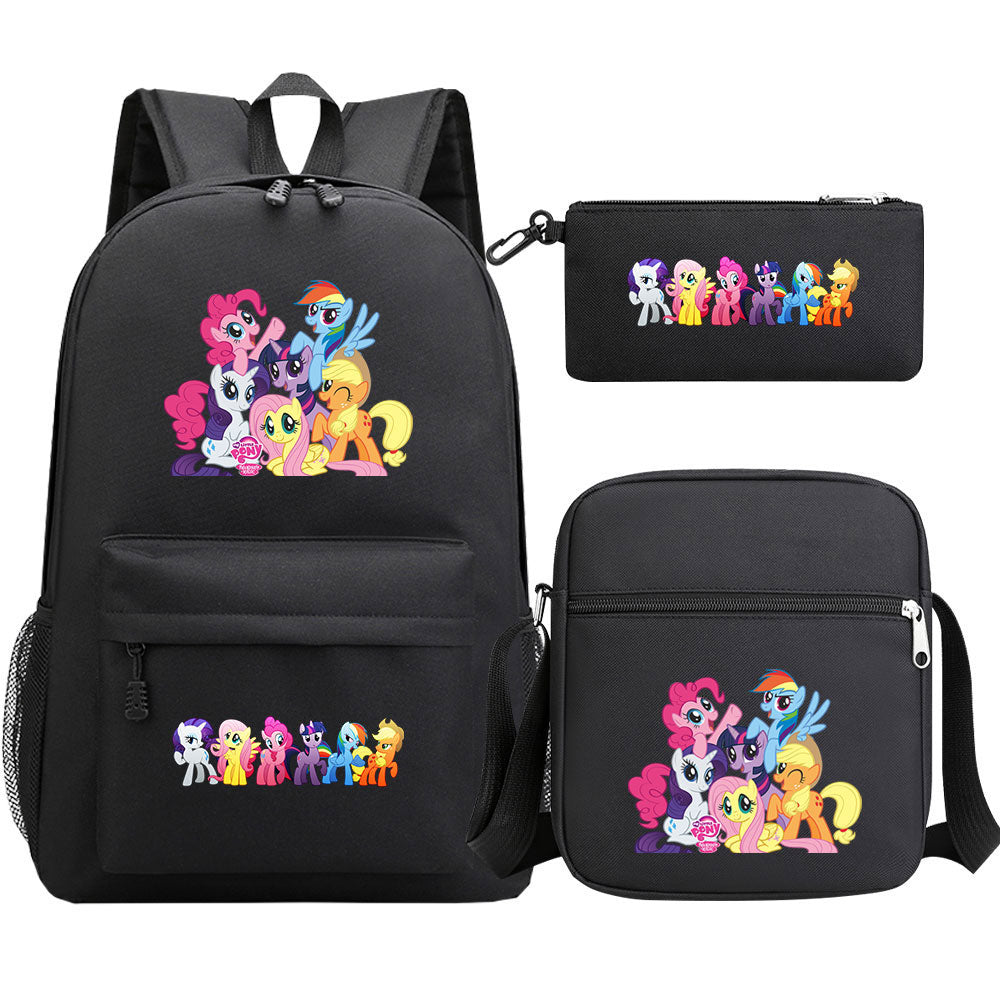 My Little Pony Schoolbag Backpack Shoulder Bag Pencil Bag 3pcs set for Kids Students
