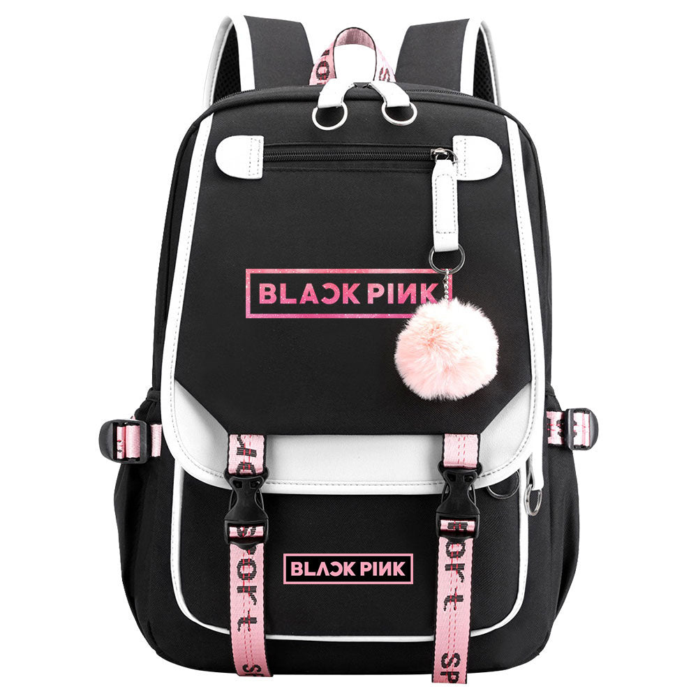 Kpop Blackpink Waterproof Backpack School Notebook Travel Bag USB Charging