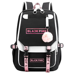Kpop Blackpink Waterproof Backpack School Notebook Travel Bag USB Charging
