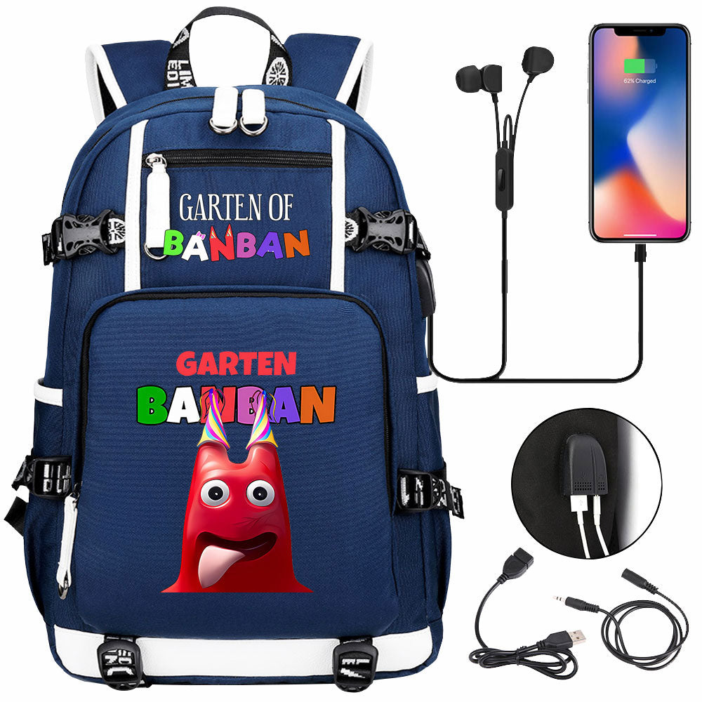 Garten of Banban USB Charging Backpack School NoteBook Laptop Travel Bags