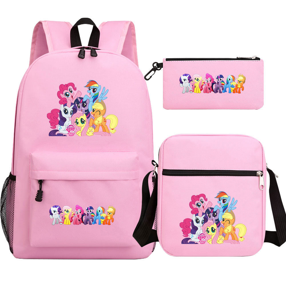 My Little Pony Schoolbag Backpack Shoulder Bag Pencil Bag 3pcs set for Kids Students