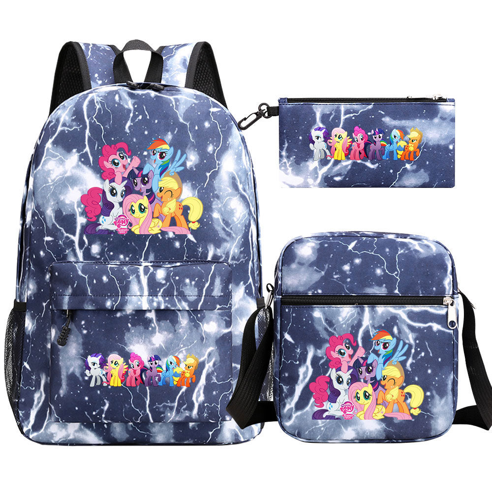 My Little Pony Schoolbag Backpack Shoulder Bag Pencil Bag 3pcs set for Kids Students
