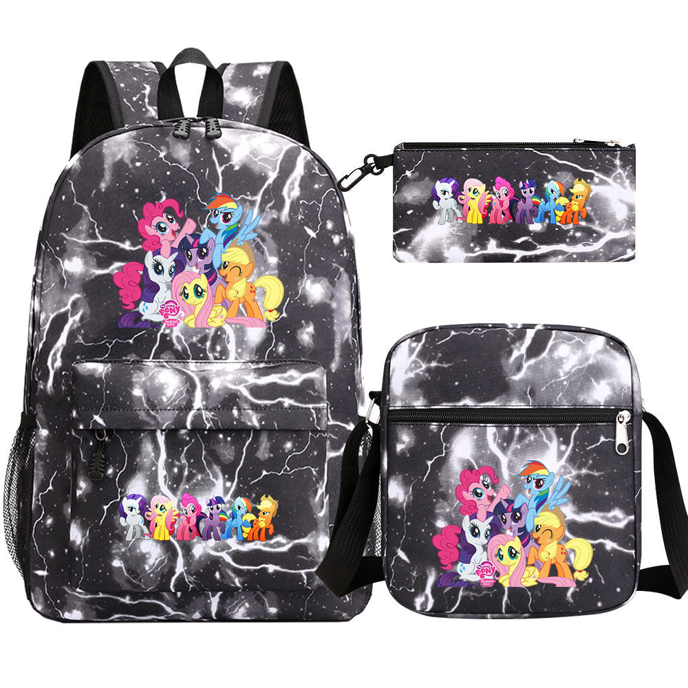 My Little Pony Schoolbag Backpack Shoulder Bag Pencil Bag 3pcs set for Kids Students