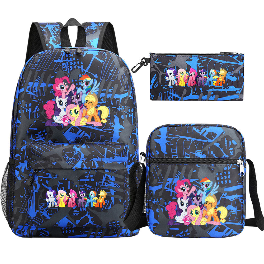 My Little Pony Schoolbag Backpack Shoulder Bag Pencil Bag 3pcs set for Kids Students