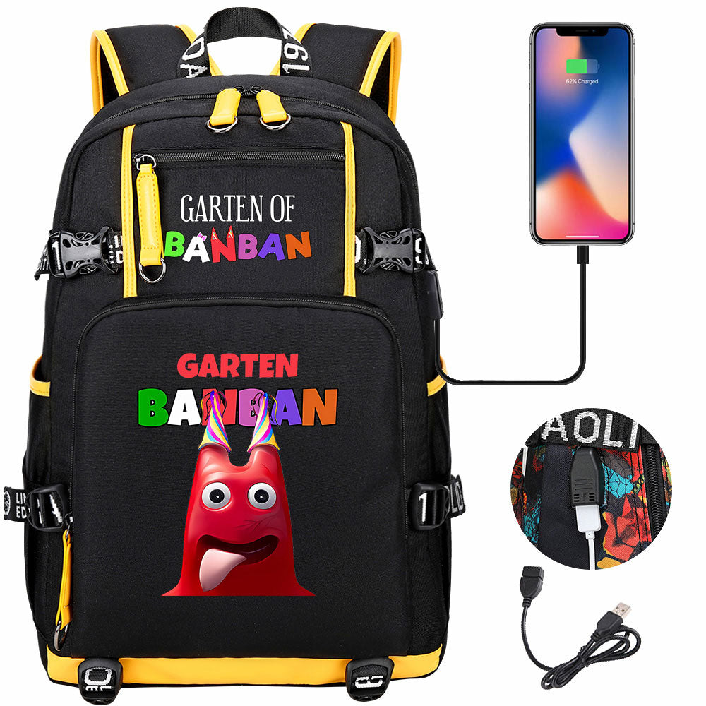 Garten of Banban USB Charging Backpack School NoteBook Laptop Travel Bags