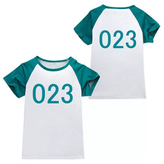 Squid Game Short Sleeve T-Shirt Boys Girls Halloween Fancy Cosplay Costume