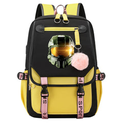 Halo Infinite Waterproof Backpack School Notebook Travel Bag USB Charging