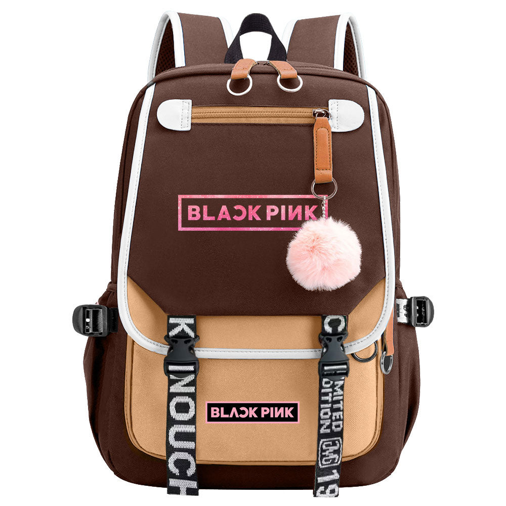 Kpop Blackpink Waterproof Backpack School Notebook Travel Bag USB Charging