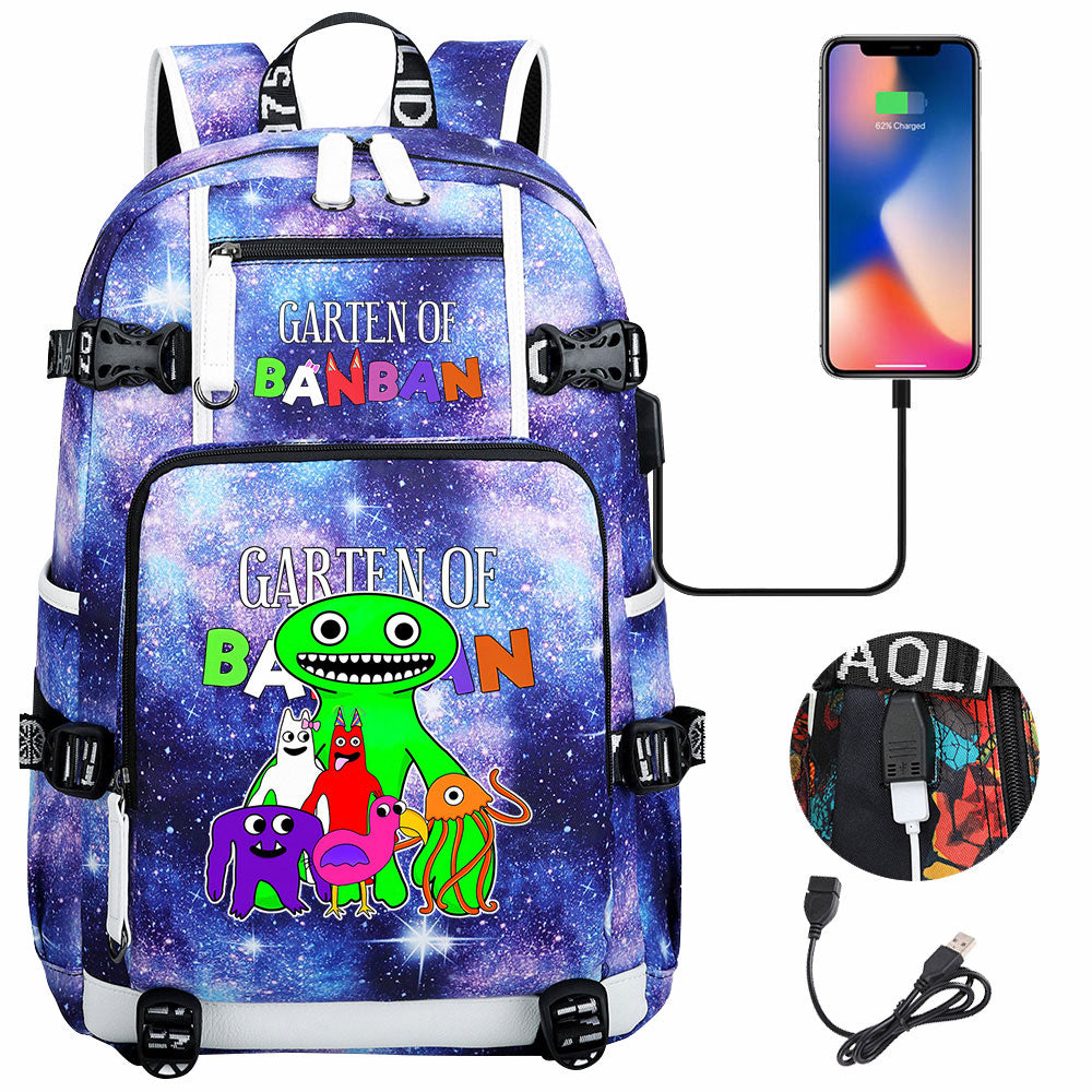 Garten of Banban USB Charging Backpack School NoteBook Laptop Travel Bags