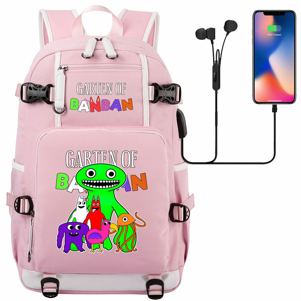 Garten of Banban USB Charging Backpack School NoteBook Laptop Travel Bags