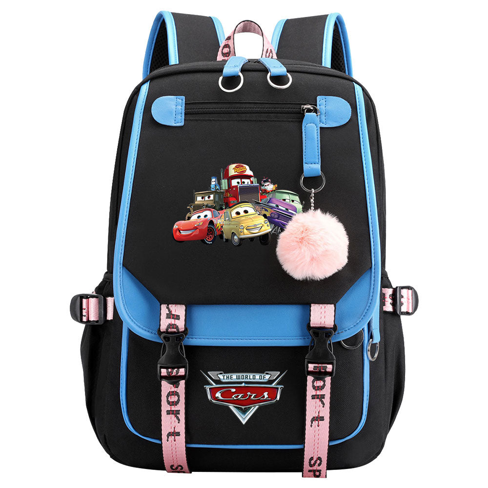 Cars Lightning Waterproof Backpack School Notebook Travel Bags USB Charging