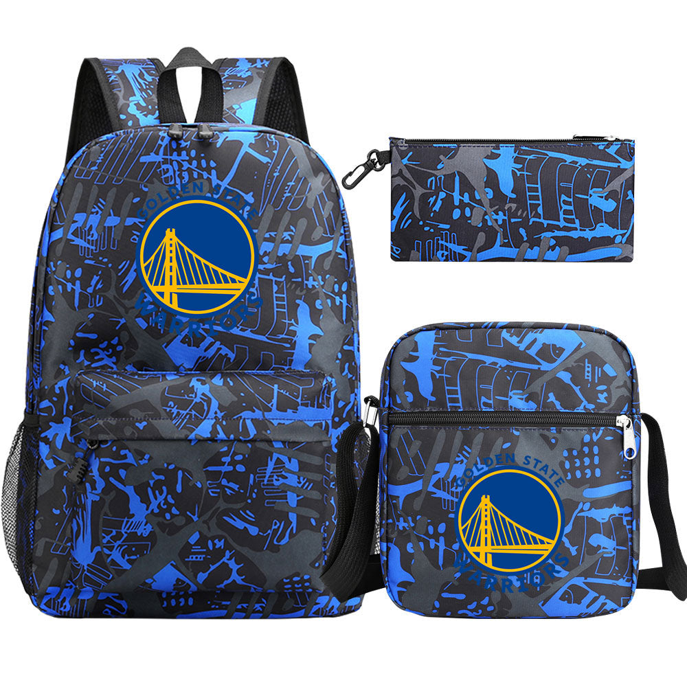 Golden State Warriors Schoolbag Backpack Shoulder Bag Pencil Bag 3pcs set for Kids Students
