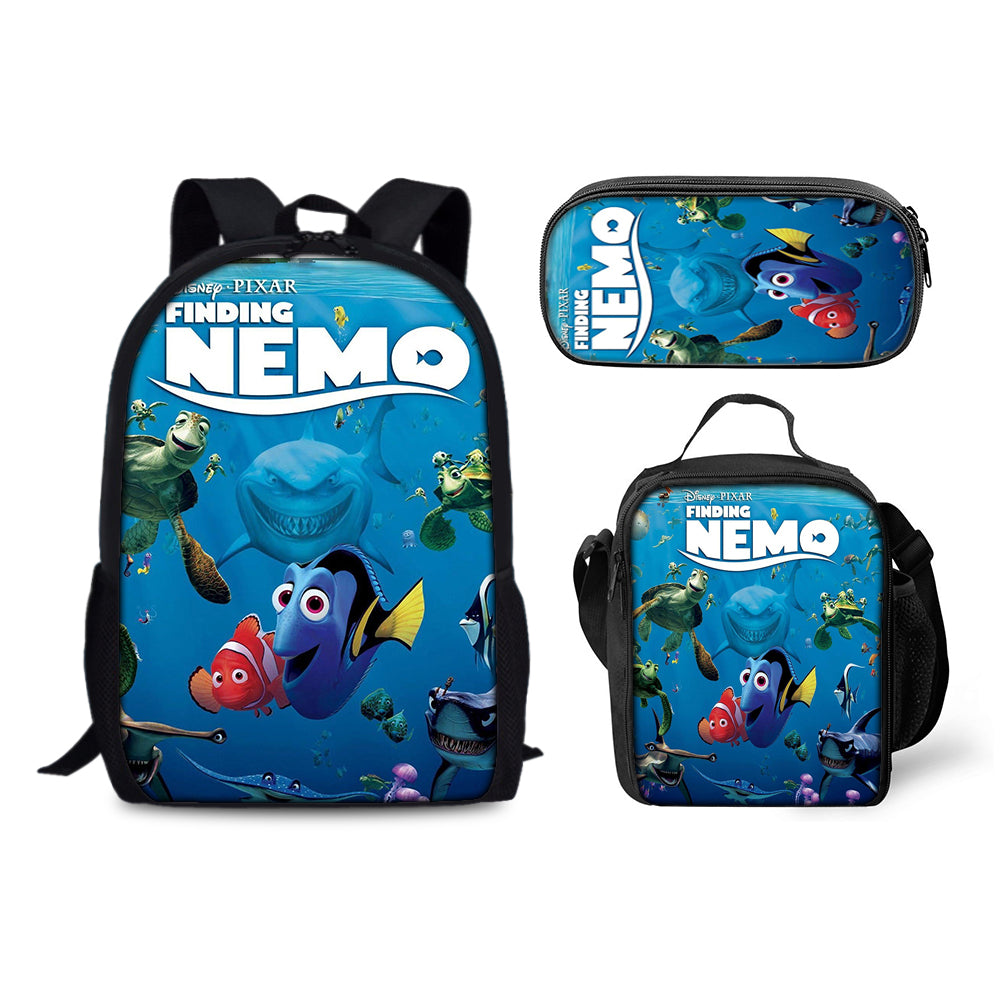 Finding Nemo Backpack Schoolbag Lunch Bag Pencil Bag for Kids Students 3PCS