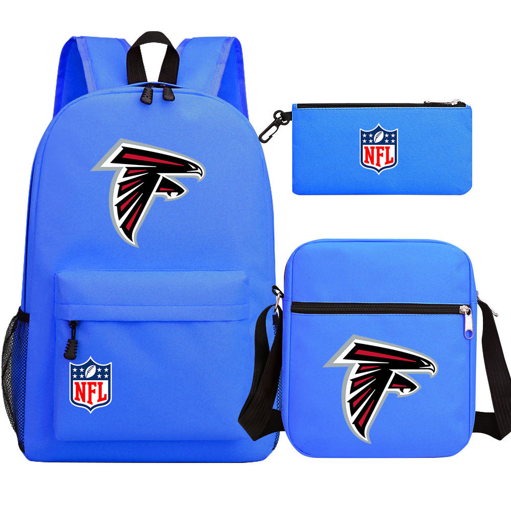 Atlanta Falcons Football Team Printed Schoolbag Backpack Shoulder Bag Pencil Bag 3pcs set for Kids Students