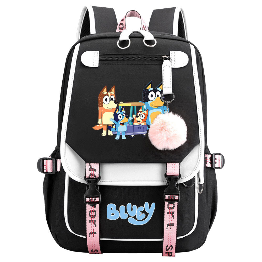 Blue Heeler Bingo Waterproof Backpack School Notebook Travel Bags USB Charging