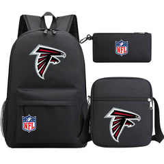 Atlanta Falcons Football Team Printed Schoolbag Backpack Shoulder Bag Pencil Bag 3pcs set for Kids Students