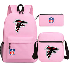 Atlanta Falcons Football Team Printed Schoolbag Backpack Shoulder Bag Pencil Bag 3pcs set for Kids Students