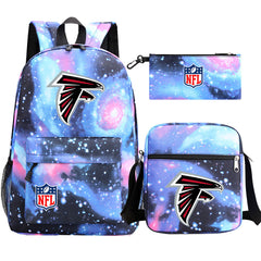 Atlanta Falcons Football Team Printed Schoolbag Backpack Shoulder Bag Pencil Bag 3pcs set for Kids Students