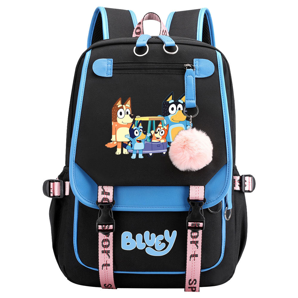 Blue Heeler Bingo Waterproof Backpack School Notebook Travel Bags USB Charging