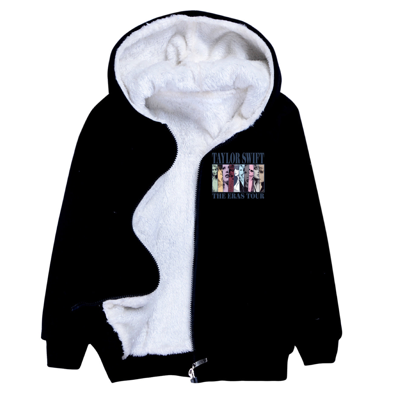 Taylor Swift Sherpa Lined Hoodie Fleece Sweatshirt Full Zip Hooded Jacket for Kids