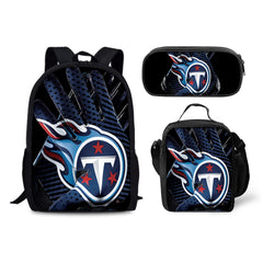 Tennessee Titans Football Team Backpack Schoolbag Lunch Bag Pencil Bag for Kids Students 3PCS