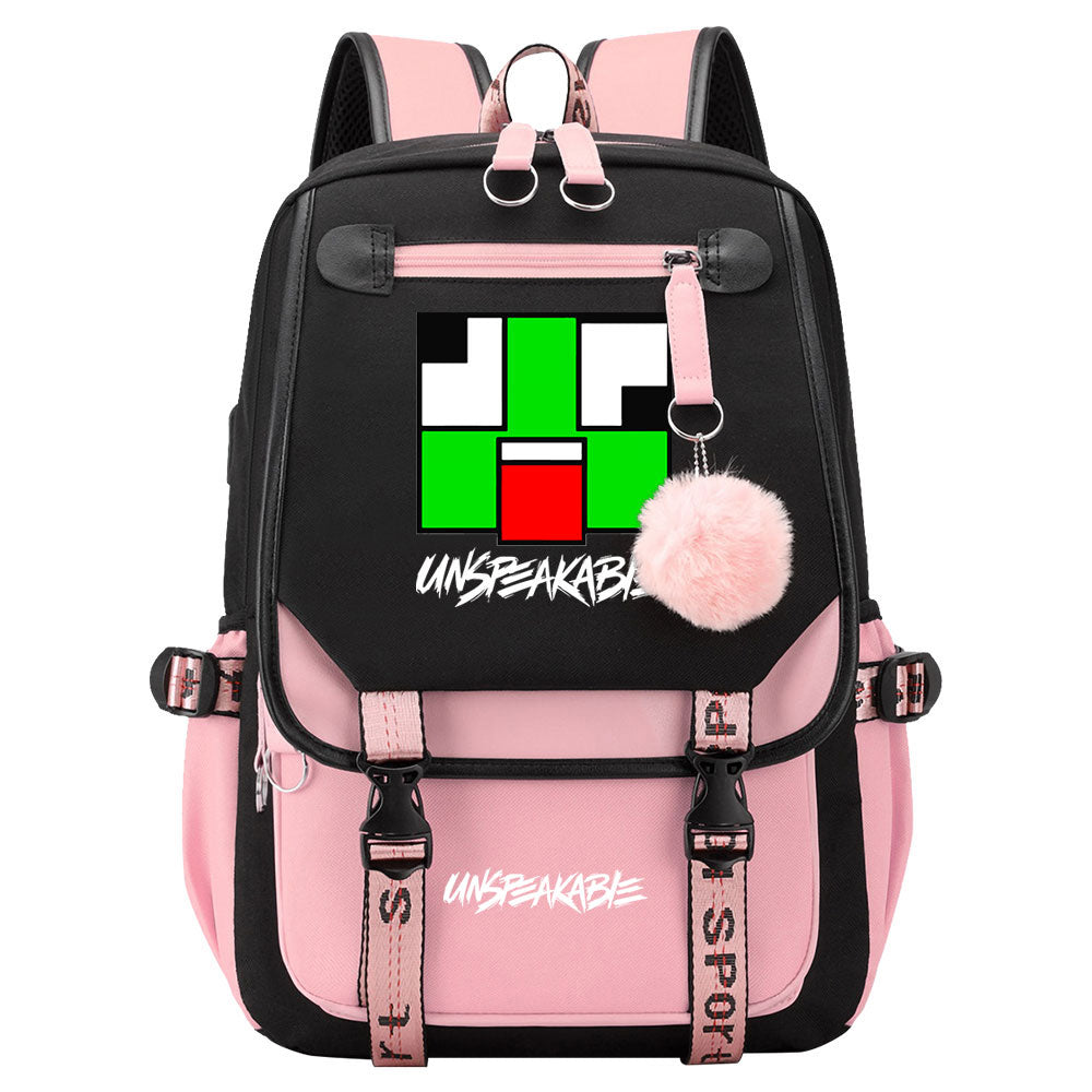 Unspeakable Waterproof Backpack School Notebook Travel Bag USB Charging