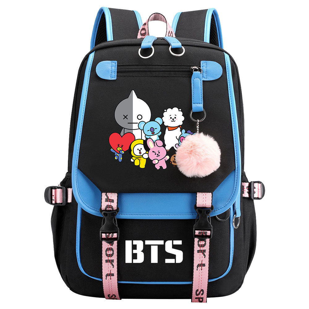 BTS Van Waterproof Backpack School Notebook Travel Bag USB Charging