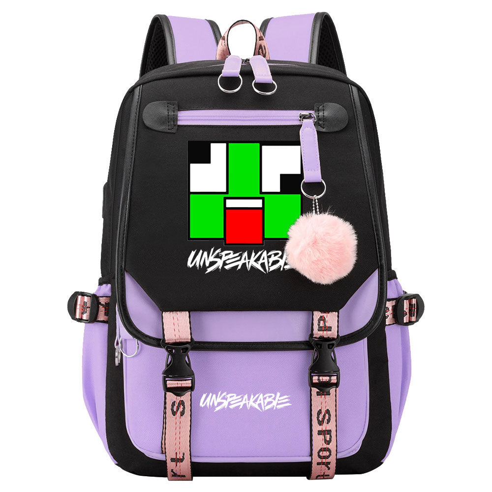 Unspeakable Waterproof Backpack School Notebook Travel Bag USB Charging