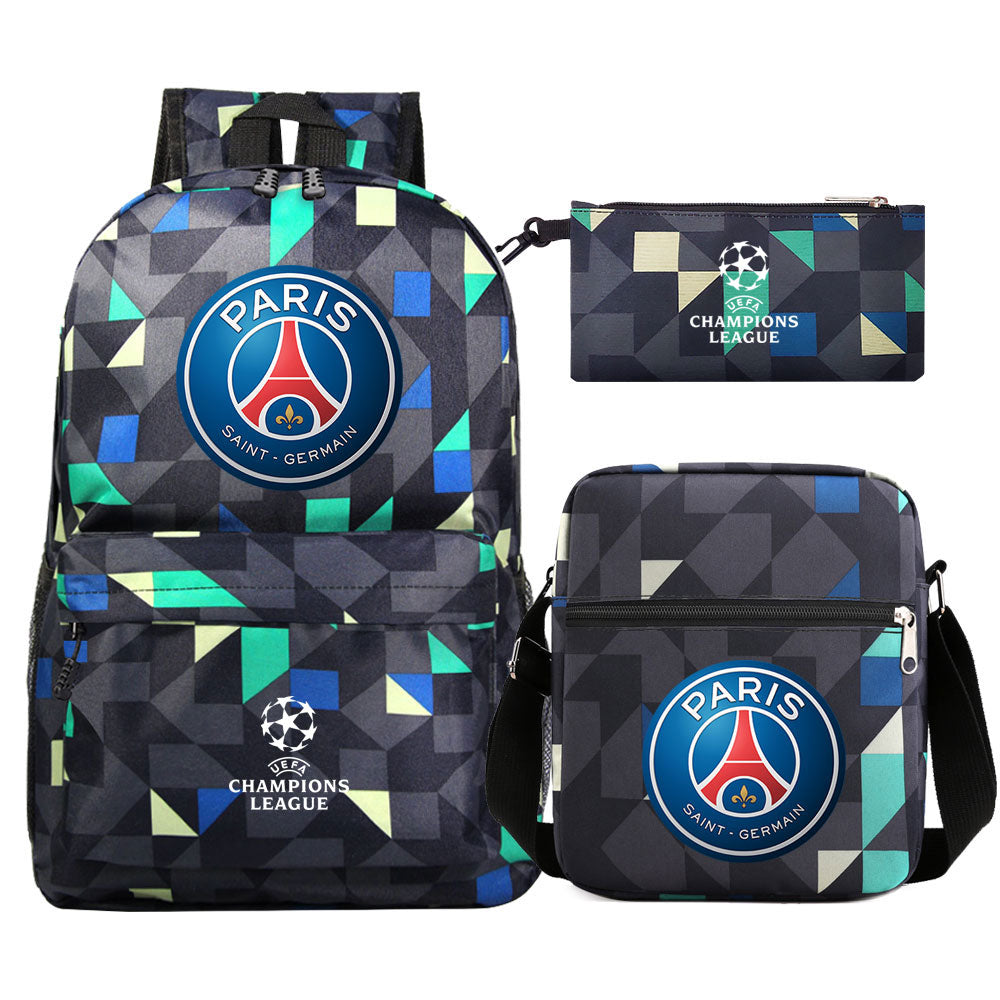 Paris Saint Germain Football Club Schoolbag Backpack Shoulder Bag Pencil Bag 3pcs set for Kids Students