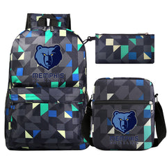 Memphis Grizzlies Schoolbag Backpack Shoulder Bag Pencil Bag 3pcs set for Kids Students