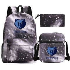 Memphis Grizzlies Schoolbag Backpack Shoulder Bag Pencil Bag 3pcs set for Kids Students