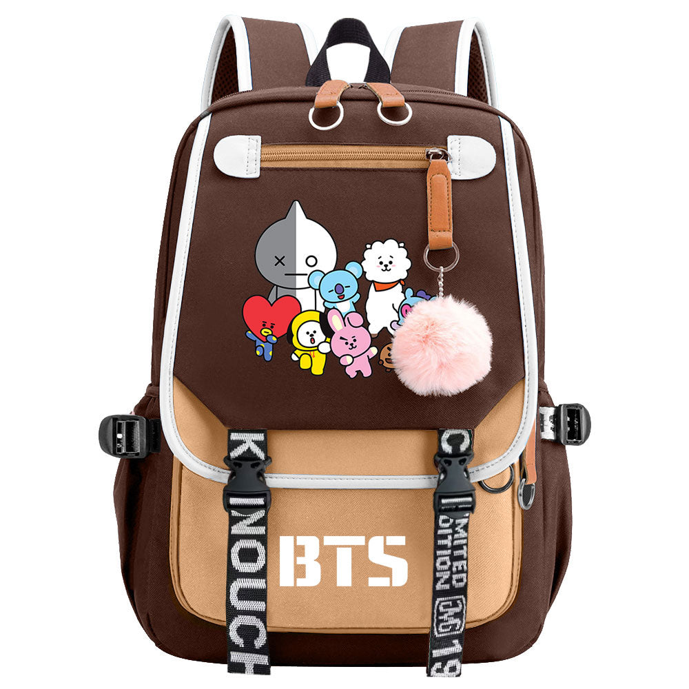 BTS Van Waterproof Backpack School Notebook Travel Bag USB Charging