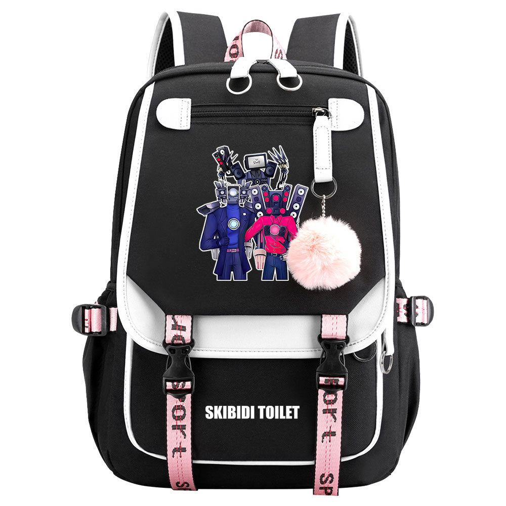 Skibidi Toilet Waterproof Backpack School Notebook Travel Bags USB Charging