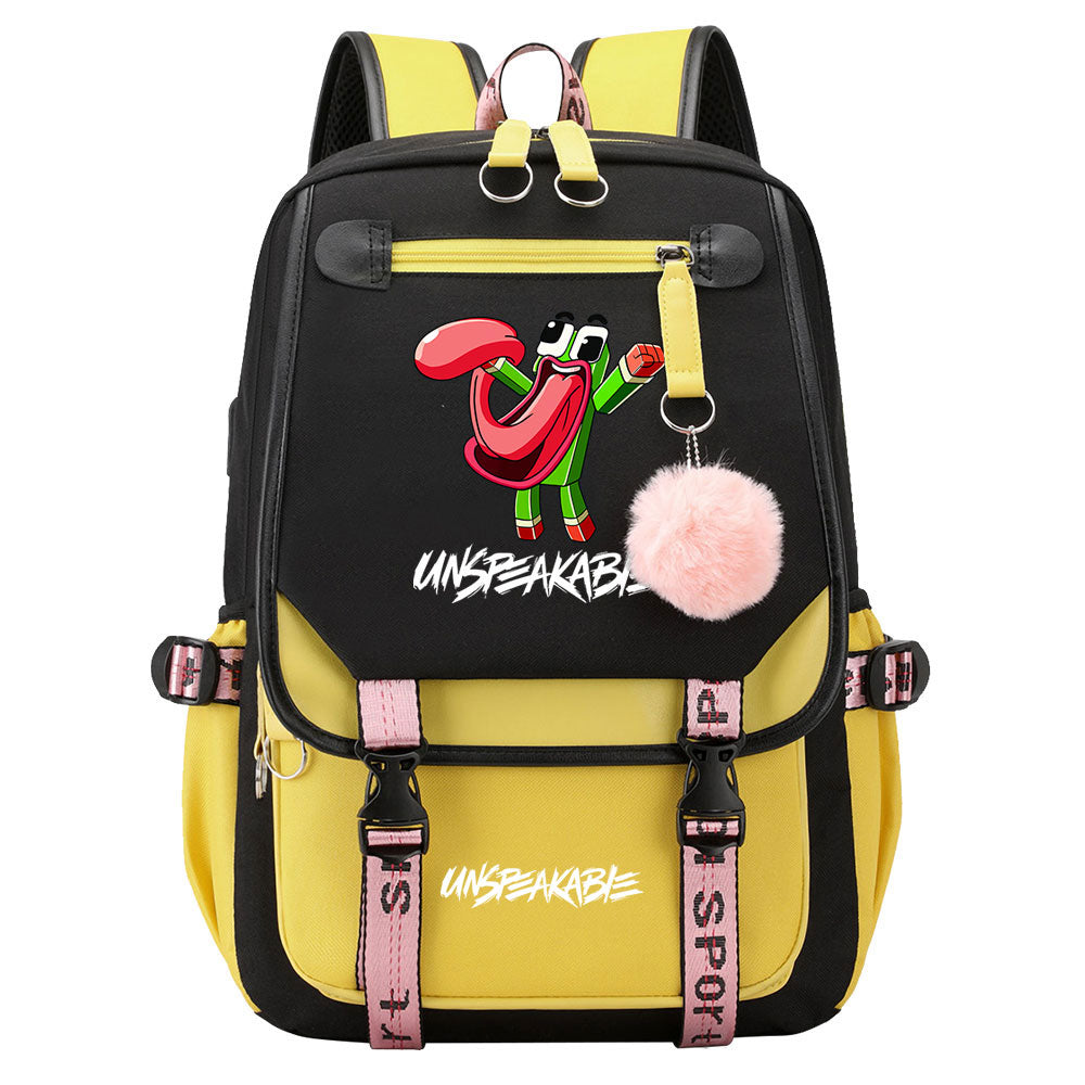 Unspeakable Waterproof Backpack School Notebook Travel Bag USB Charging
