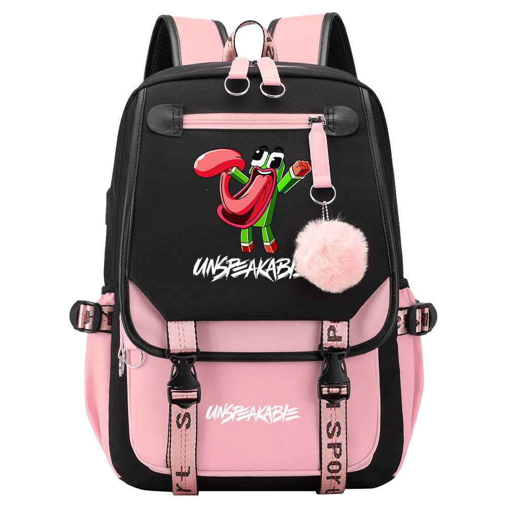 Unspeakable Waterproof Backpack School Notebook Travel Bag USB Charging